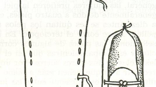 Dibujo de una Sandalia yámana (Gusinde, 1986)