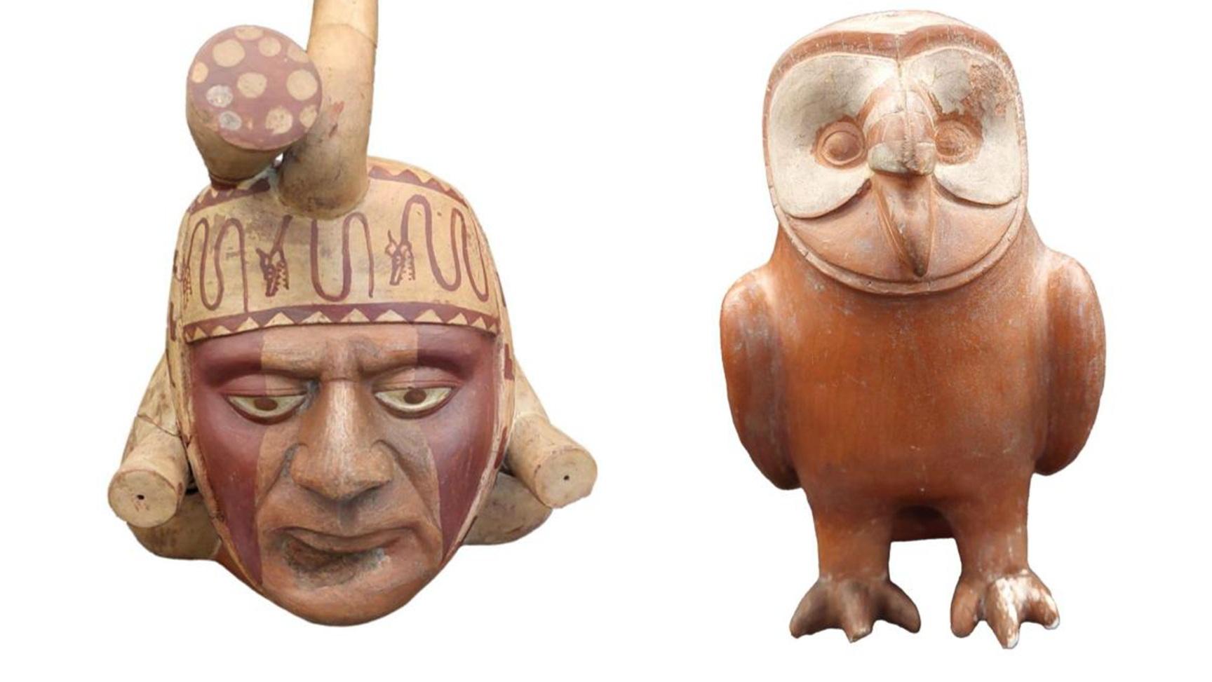 Vasijas Moche de la colección Sáenz del MNHN.
