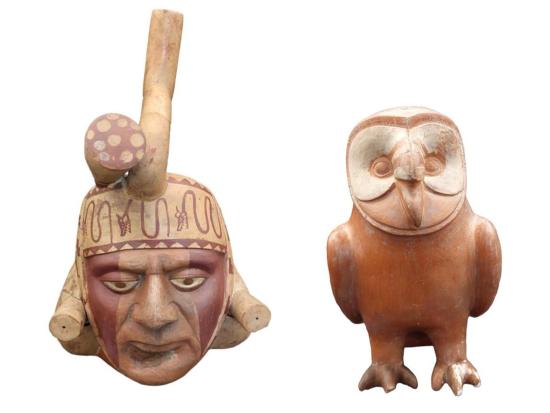 Vasijas Moche de la colección Sáenz del MNHN.