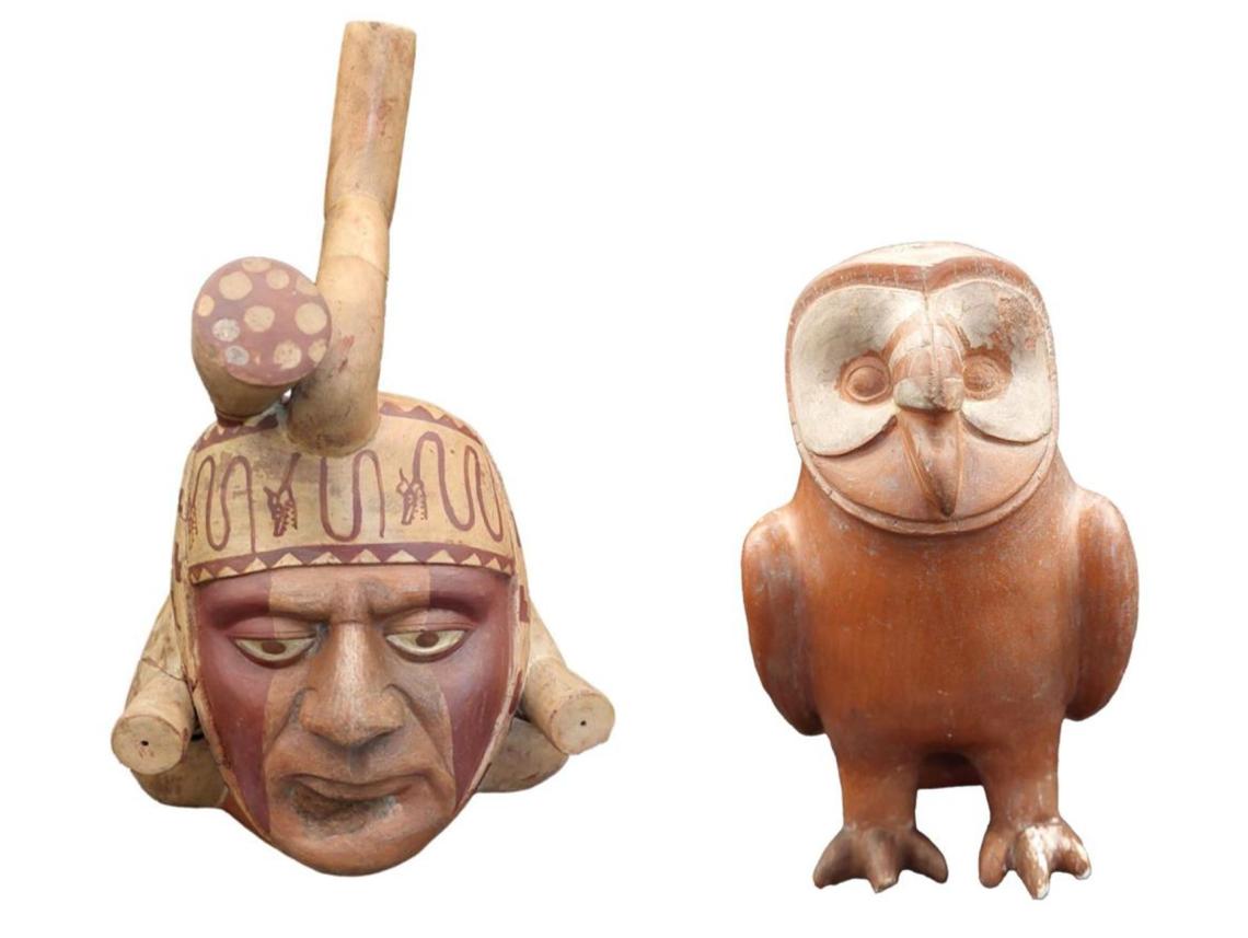 Vasijas Moche de la colección Sáenz del MNHN.