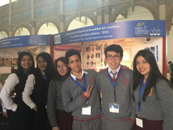 Proyecto “Comparación latitudinal del crustáceo Petrolisthes granulosus (Guérin, 1835)”. Colegio Leonardo Da Vinci, Coquimbo y “Macroinvertebrados dulceacuícolas en el río Los Ciervos y su rol como bioindicadores” Colegio Luterano, Punta Arenas, 2016. Colección Archivo Patrimonial FCNJ.